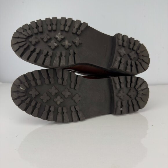 COLORADO Brown Leather Moc-Toe Lug Sole Lace‎ Up Ankle Boots Size 7M - Picture 8 of 10